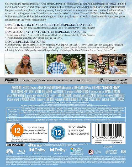 Forrest Gump 30th Anniversary - Limited Edition Steelbook (4K Ultra HD + Blu-ray + 2 CD’s + Digital) - for just $46.99! 