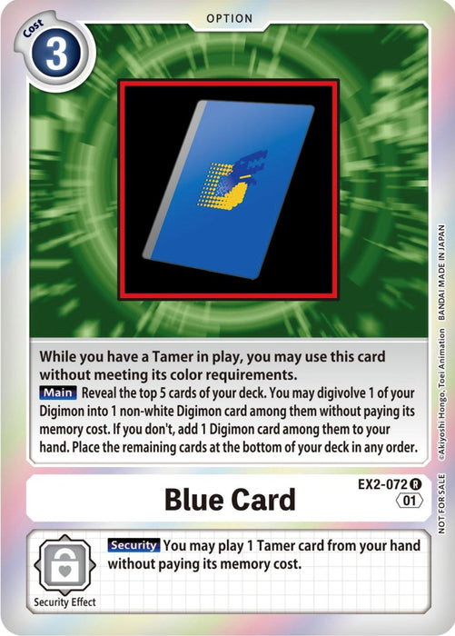 Blue Card [EX2-072] (Event Pack 4) [Digital Hazard Promos] - Just $2.45! Shop now at Retro Gaming of Denver