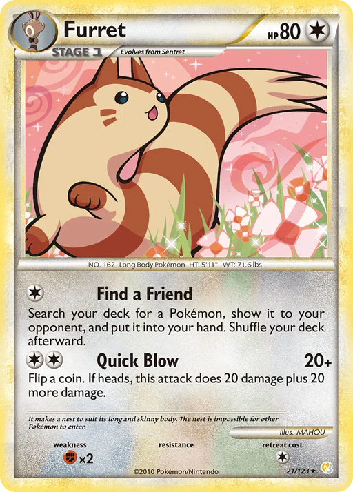 Furret (21/123) [HeartGold & SoulSilver: Base Set] - for just $3.35! 