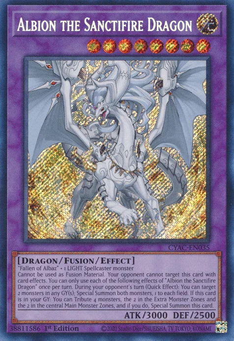 Albion the Sanctifire Dragon [CYAC-EN035] Secret Rare - for just $0.90! 