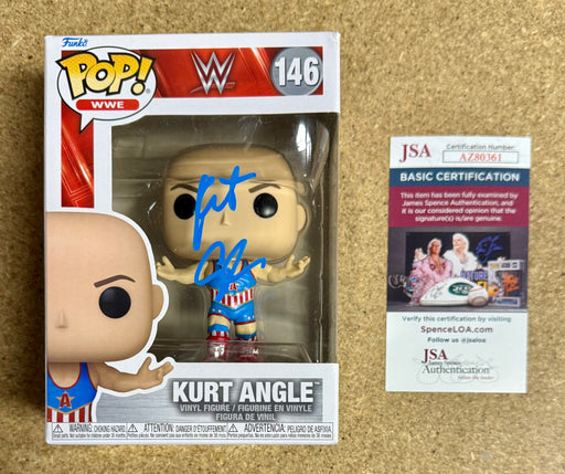 WWE Olympic Gold Medalist Kurt Angle Signed Funko Pop! #146 With JSA COA - for just $100! 