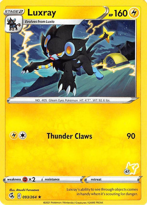 Luxray (093/264) (Pikachu Stamp #47) [Battle Academy 2022] - for just $0.10! 