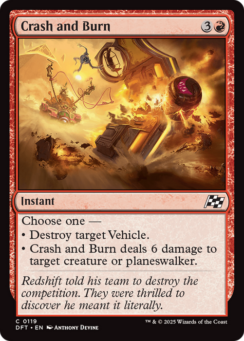 Crash and Burn (DFT-119) - Aetherdrift - for just $0.01! 