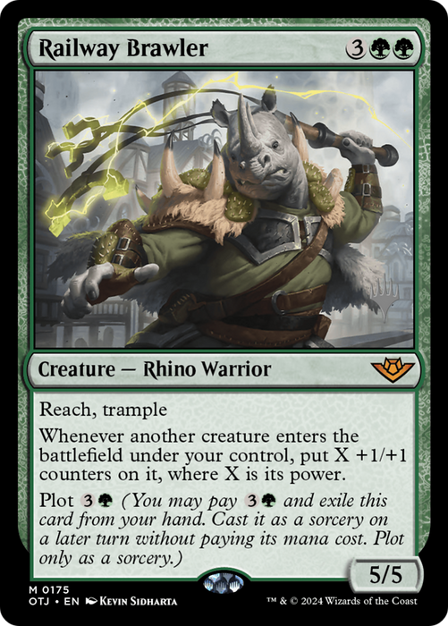 Railway Brawler (PPOTJ-175) - Outlaws of Thunder Junction Promos - for just $2.06! 