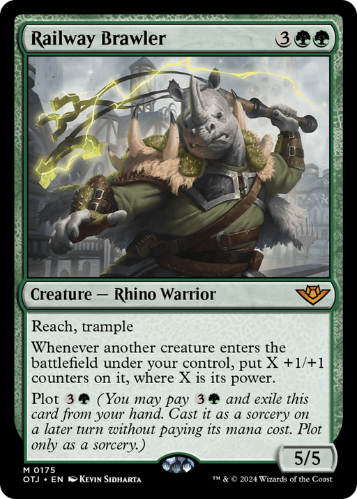 Railway Brawler (PPOTJ-175) - Outlaws of Thunder Junction Promos - for just $2.12! 