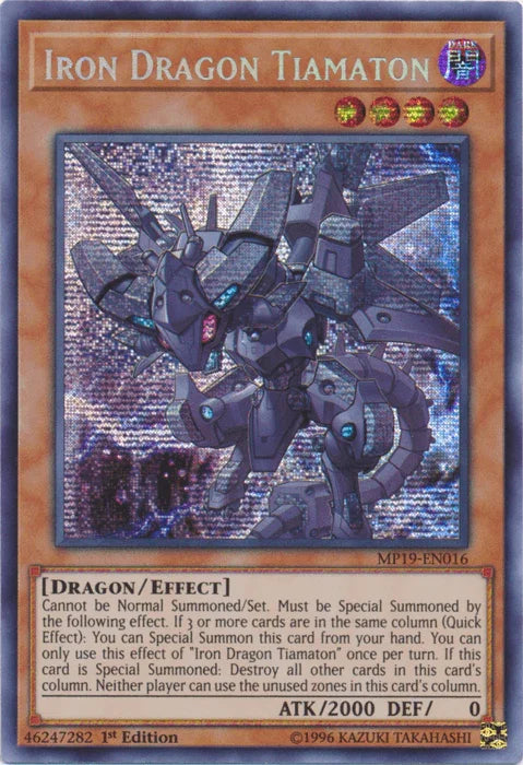 Iron Dragon Tiamaton [MP19-EN016] Prismatic Secret Rare - for just $0.10! 
