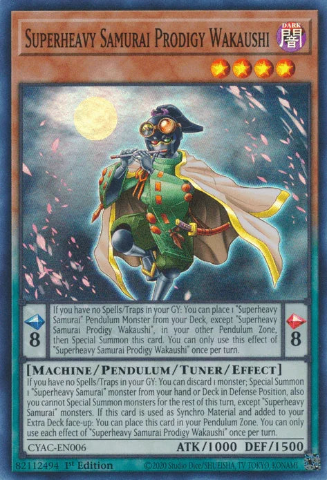 Superheavy Samurai Prodigy Wakaushi [CYAC-EN006] Super Rare - for just $0.20! 