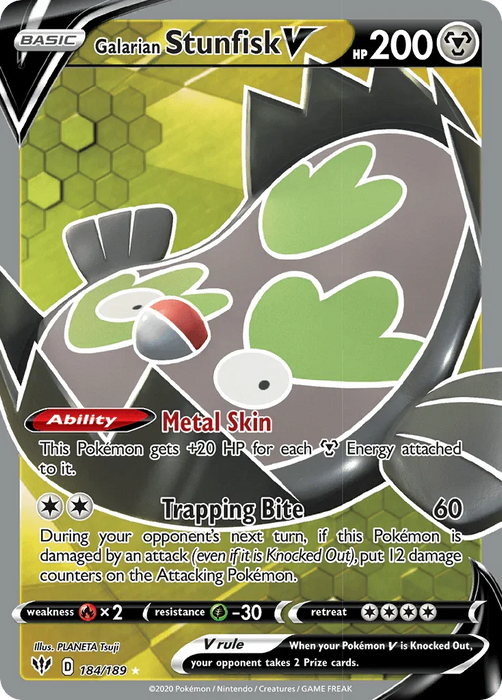 Galarian Stunfisk V (184/189) [Sword & Shield: Darkness Ablaze] - for just $0.70! 