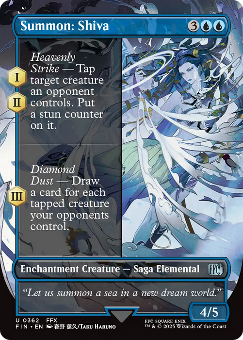 Summon: Shiva (Borderless) (FIN-362) - FINAL FANTASY: (enchantment) (Borderless) - for just $0.17! 