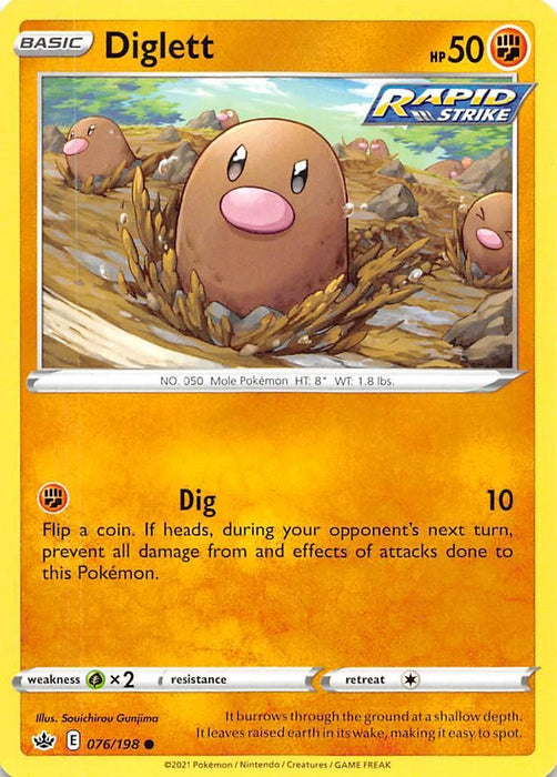 Diglett (076/198) [Sword & Shield: Chilling Reign] - for just $0.10! 