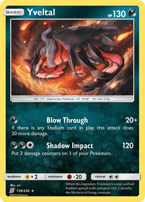 Yveltal (139/236) [Sun & Moon: Unified Minds] - for just $0.30! 