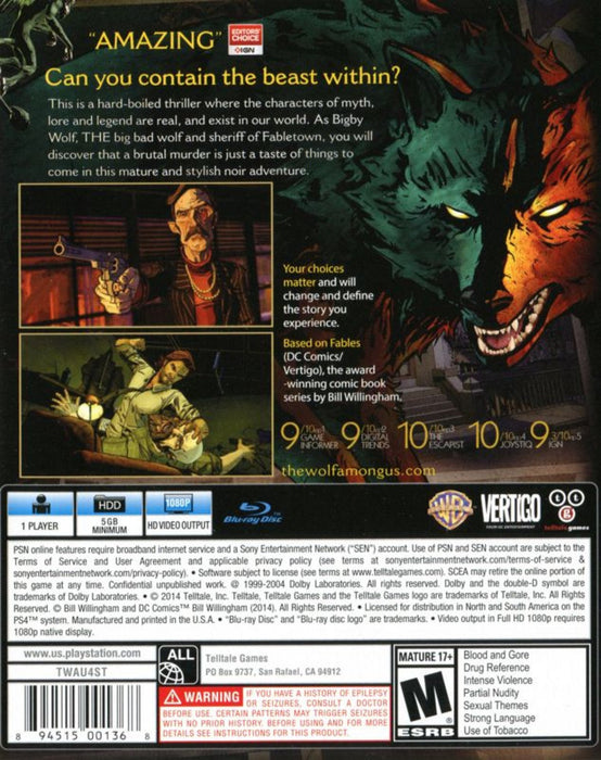 Wolf Among Us – PlayStation 4 (PS4) - for just $24.99! 