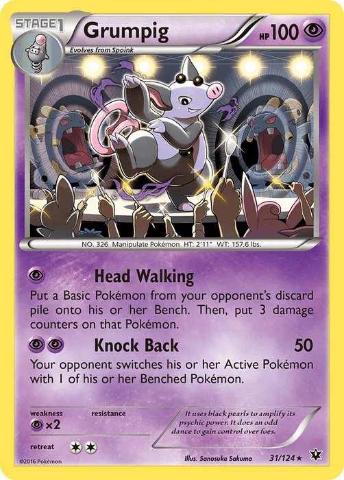 Grumpig (31/124) [XY: Fates Collide] - for just $0.15! 