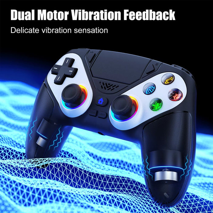 RGB Wireless Controller Compatible with PS5 and PC, Hall Effect Triggers, Programmable Buttons, Turbo Mode, Dual Vibration Gamepad - for just $62.98! 