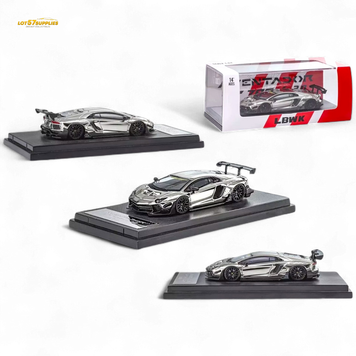 Star Model 1:64 Aventador LBWK LP700-4 Chrome Silver 1:64 - for just $44.99! 