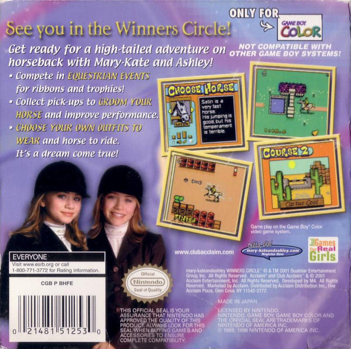 Mary-Kate and Ashley: Winner's Circle – Game Boy Color (GBC) - for just $0! 