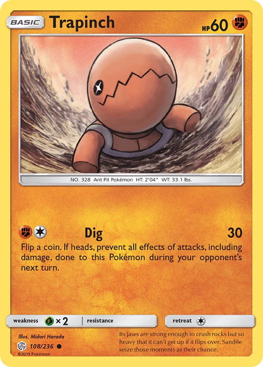 Trapinch (108/236) [Sun & Moon: Cosmic Eclipse] - for just $0.10! 