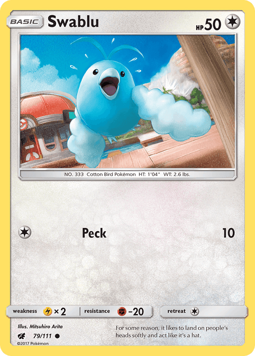 Swablu (79/111) [Sun & Moon: Crimson Invasion] - for just $0.10! 