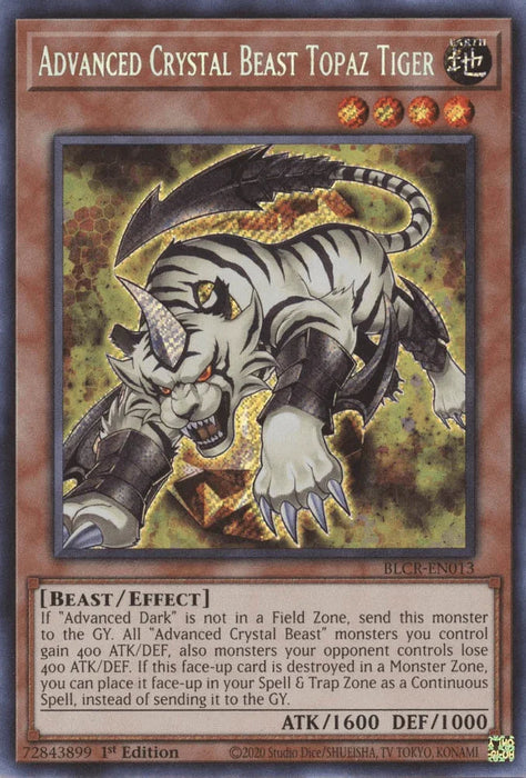 Advanced Crystal Beast Topaz Tiger [BLCR-EN013] Secret Rare - for just $0.15! 