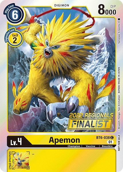 Apemon [BT6-038] (2022 Championship Online Regional) (Online Finalist) [Double Diamond Promos] - Just $0.25! Shop now at Retro Gaming of Denver