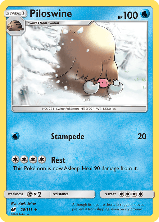 Piloswine (20/111) [Sun & Moon: Crimson Invasion] - for just $0.10! 