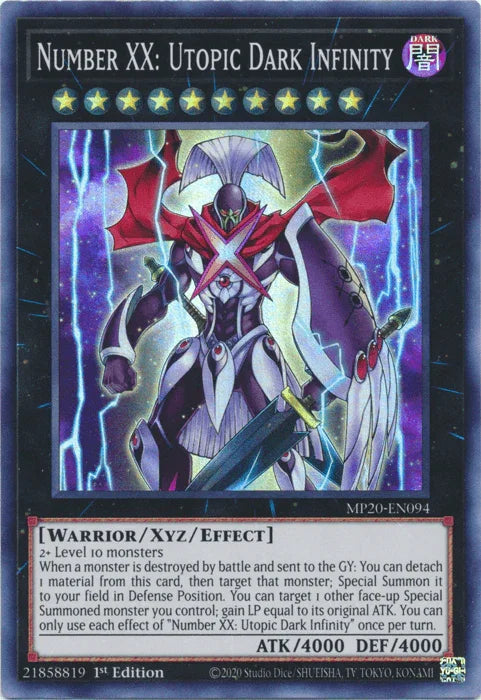 Number XX: Utopic Dark Infinity [MP20-EN094] Super Rare - for just $0.15! 