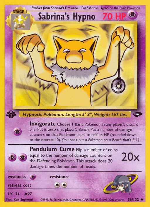 Sabrina's Hypno (56/132) [Gym Challenge 1st Edition] - for just $1.40! 