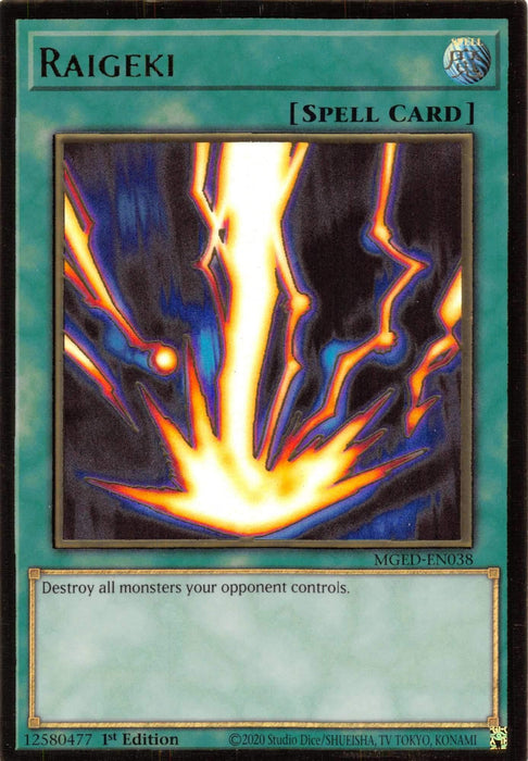 Raigeki [MGED-EN038] Gold Rare - for just $0.65! 