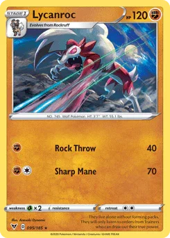 Lycanroc (095/185) [Sword & Shield: Vivid Voltage] - for just $0.10! 