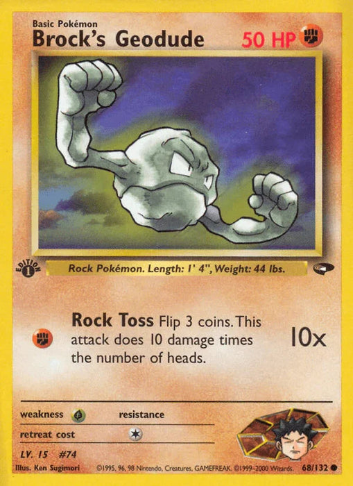 Brock's Geodude (68/132) [Gym Challenge 1st Edition] - for just $0.50! 
