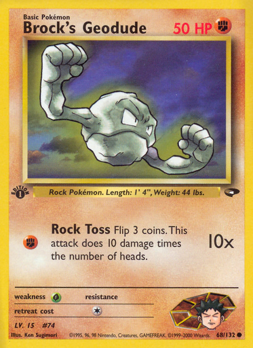 Brock's Geodude (68/132) [Gym Challenge 1st Edition] - Just $0.45! Shop now at Retro Gaming of Denver