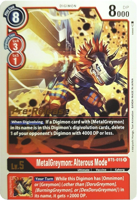 MetalGreymon: Alterous Mode [BT5-015] [Battle of Omni Pre-Release Promos] - Just $0.45! Shop now at Retro Gaming of Denver