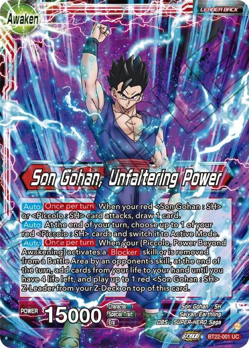 Son Gohan // Son Gohan, Unfaltering Power (BT22-001) [Critical Blow] - for just $0.10! 