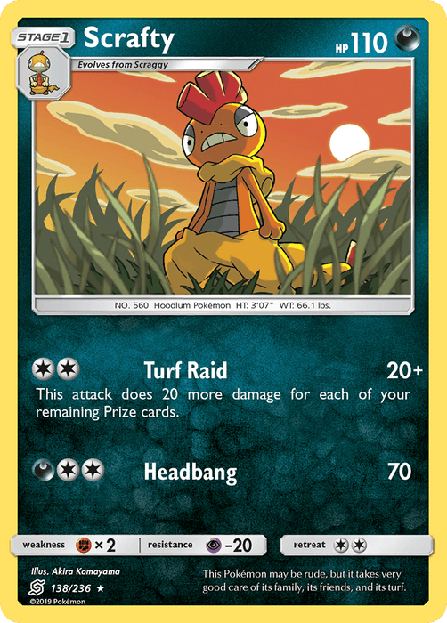 Scrafty (138/236) [Sun & Moon: Unified Minds] - for just $0.15! 