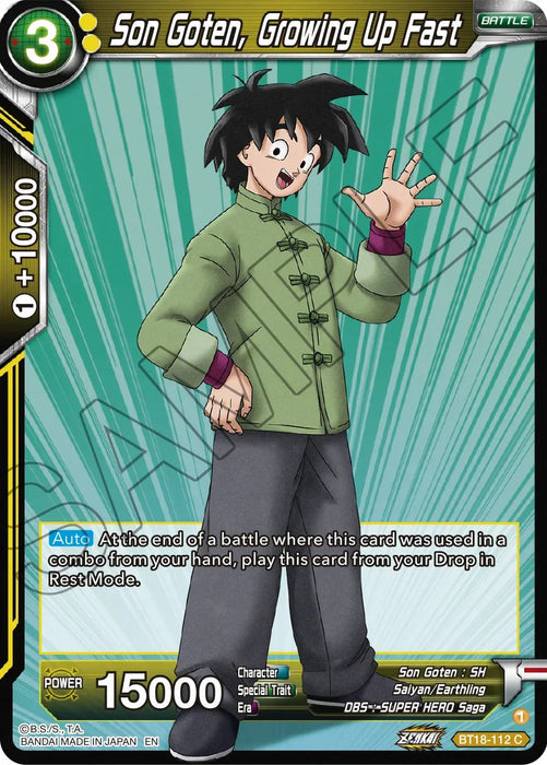 Son Goten, Growing Up Fast (BT18-112) [Dawn of the Z-Legends] - for just $0.10! 
