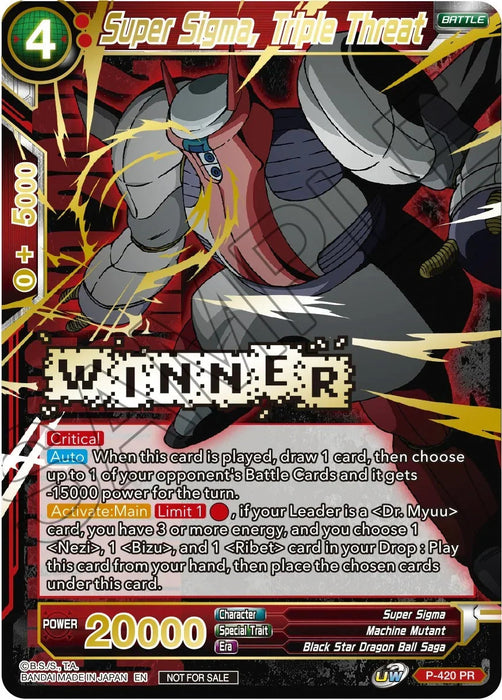Super Sigma, Triple Threat (Championship Pack 2022 Vol.2) (Winner Gold Stamped) (P-420) [Promotion Cards] - for just $5.60! 