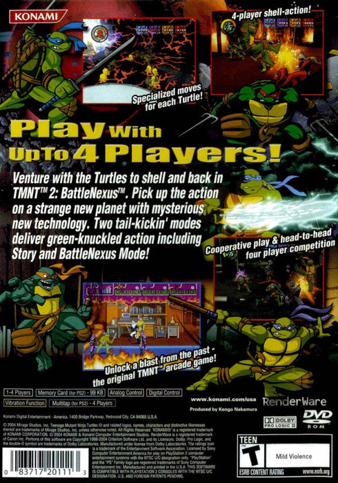 Teenage Mutant Ninja Turtles 2: Battle Nexus – PlayStation 2 (PS2) - for just $20.99! 