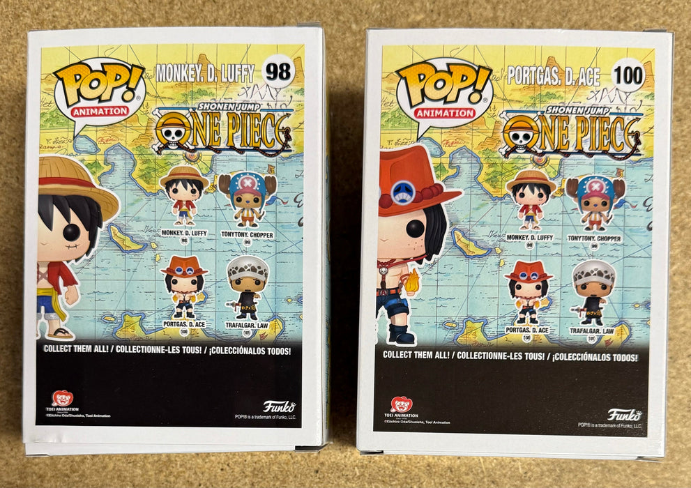 Funko Pop! Brothers Monkey D. Luffy & Portgas D Ace #98 #100 One Piece Set Of 2 - for just $35! 