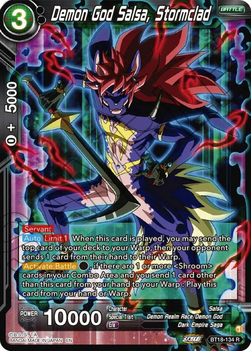 Demon God Salsa, Stormclad (BT18-134) [Dawn of the Z-Legends] - for just $0.10! 