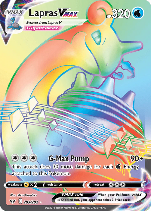 Lapras VMAX (203/202) [Sword & Shield: Base Set] - for just $6.75! 