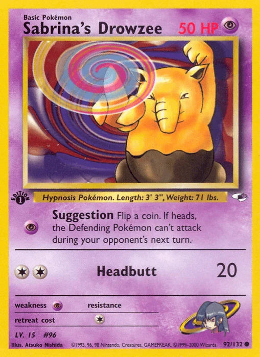 Sabrina's Drowzee (92/132) [Gym Heroes 1st Edition] - for just $0.55! 