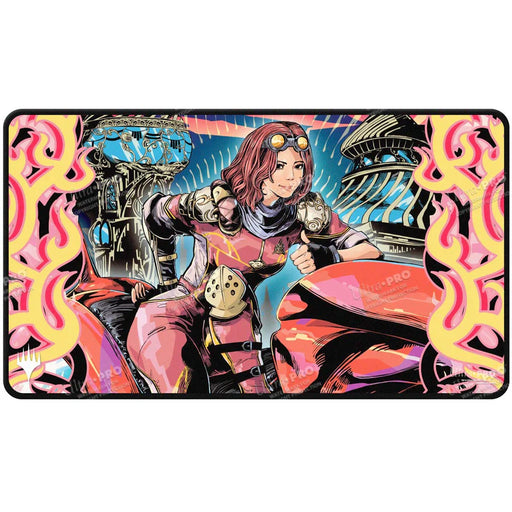 Ultra PRO: Black-Stitched Playmat - Aetherdrift (Chandra, Spark Hunter) - for just $15.95! 