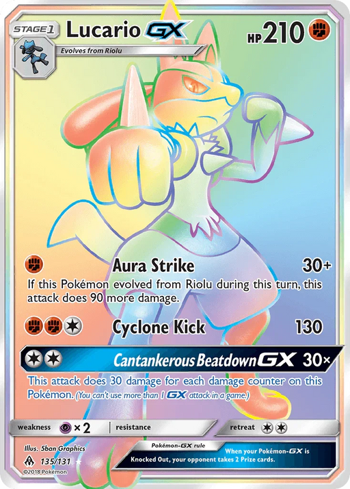 Lucario GX (135/131) [Sun & Moon: Forbidden Light] - for just $50! 