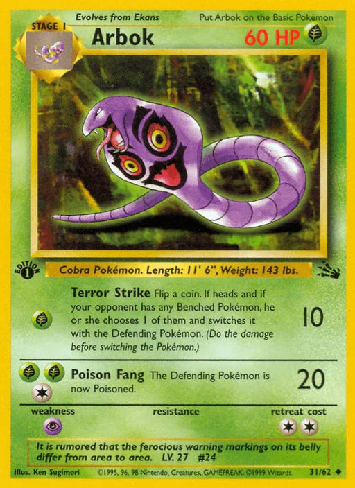 Arbok (31/62) [Fossil 1st Edition] - for just $0.90! 