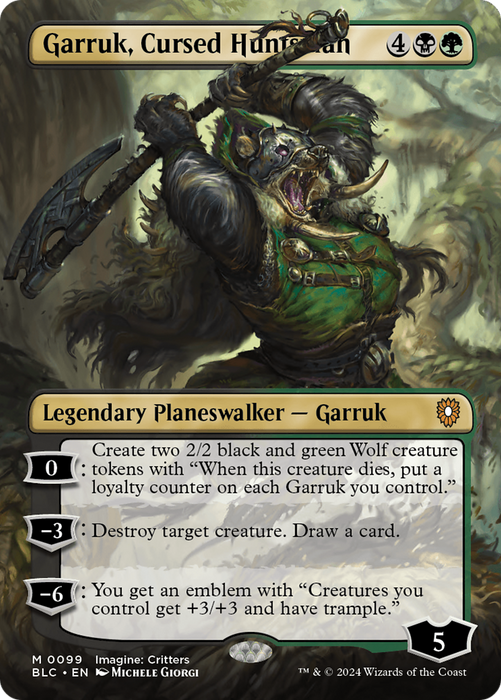 Garruk, Cursed Huntsman (BLC-099) - Bloomburrow Commander (Borderless) - for just $0.40! 