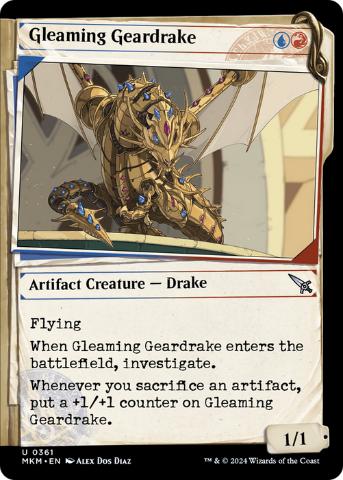 Gleaming Geardrake (MKM-361) - Murders at Karlov Manor: (Showcase) - for just $0.03! 