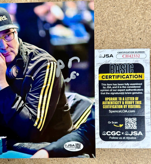 Poker Champion Phil Hellmuth “The Poker Brat” Autograph 8X10 Signed With JSA COA - for just $75! 