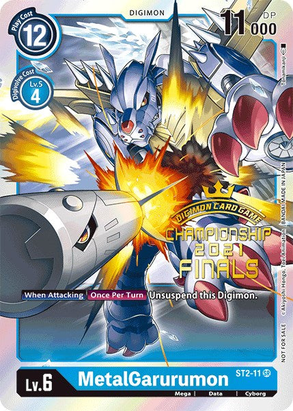 MetalGarurumon [ST2-11] (2021 Championship Finals Event Pack Alt-Art Gold Stamp Set) [Starter Deck: Cocytus Blue Promos] - Just $17.50! Shop now at Retro Gaming of Denver