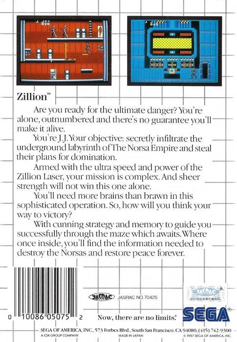 Zillion – Sega Master System (SMS) - for just $12.99! 