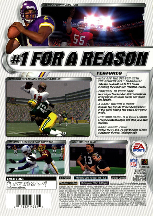 Madden NFL 2002 – PlayStation 2 (PS2) - for just $3.99! 